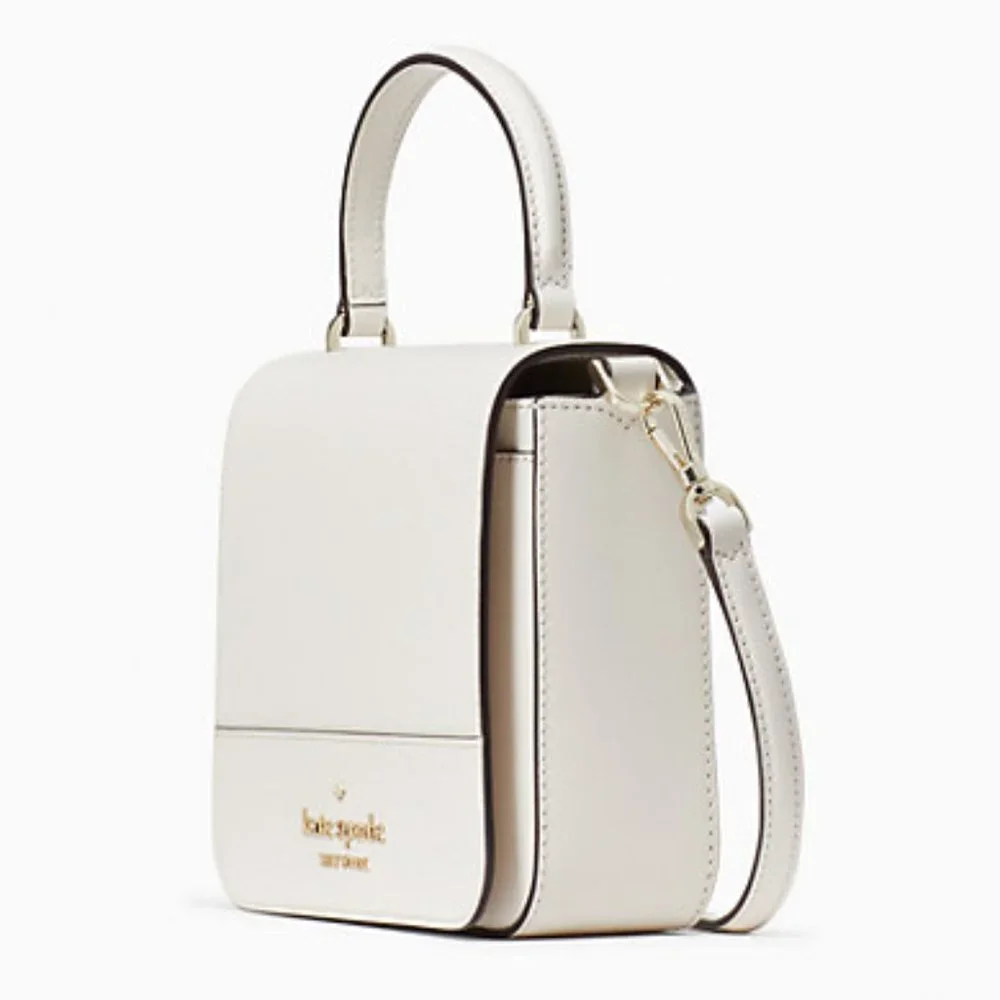 Kate Spade Staci Square Crossbody Saffiano Leather Parchment - Picture 3 of 16